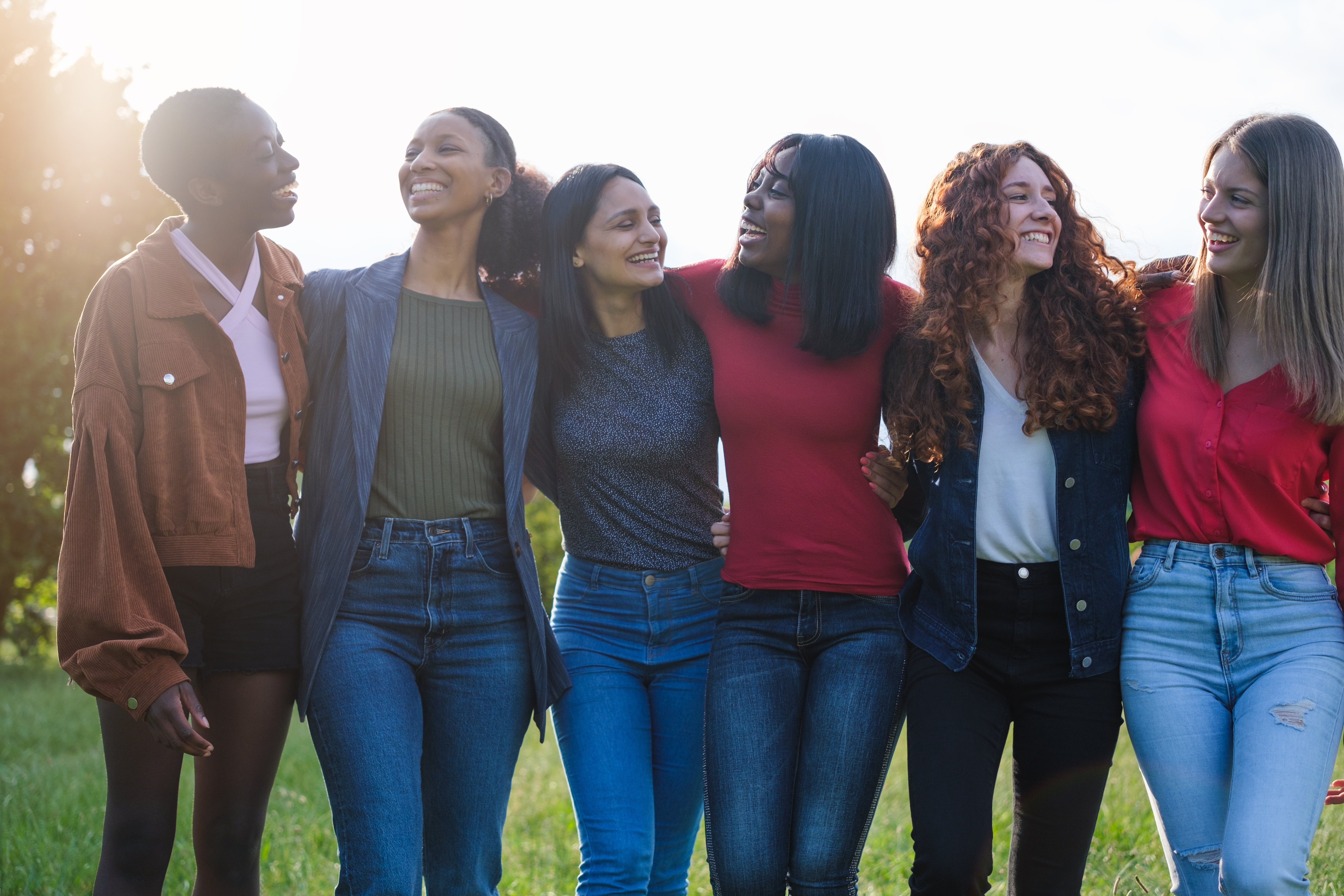 Group of women walking together